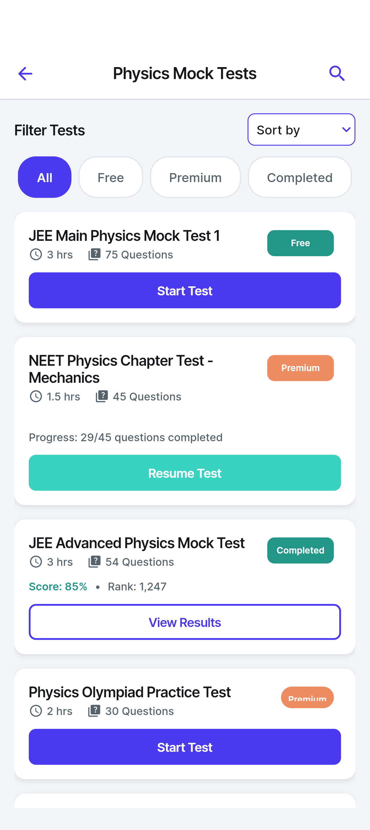 AbhyasApp – Complete Exam Preparation App UI Kit