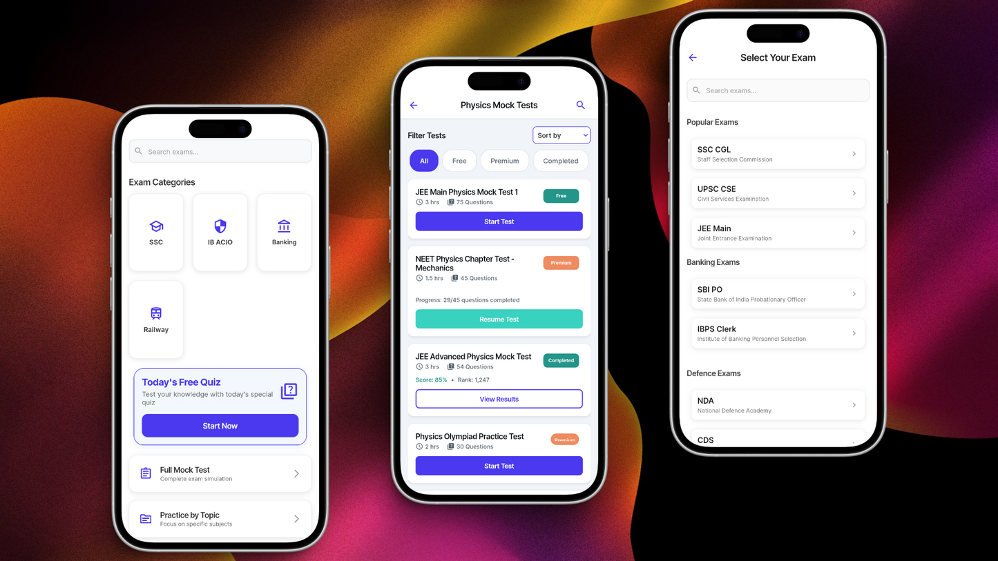 AbhyasApp – Complete Exam Preparation App UI Kit