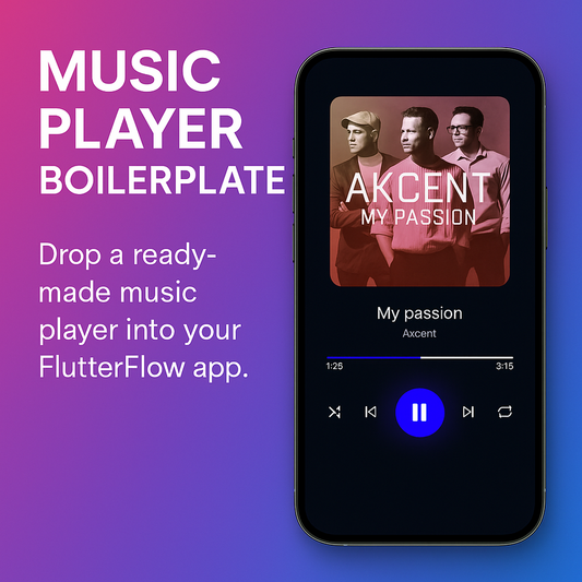 FlutterFlow Music Player Boiler-Plate – Plug-and-Play Audio Widget + Firebase Guide